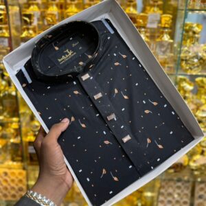 কালো কালার প্রিন্ট পাঞ্জাবী =কোড ১০৫