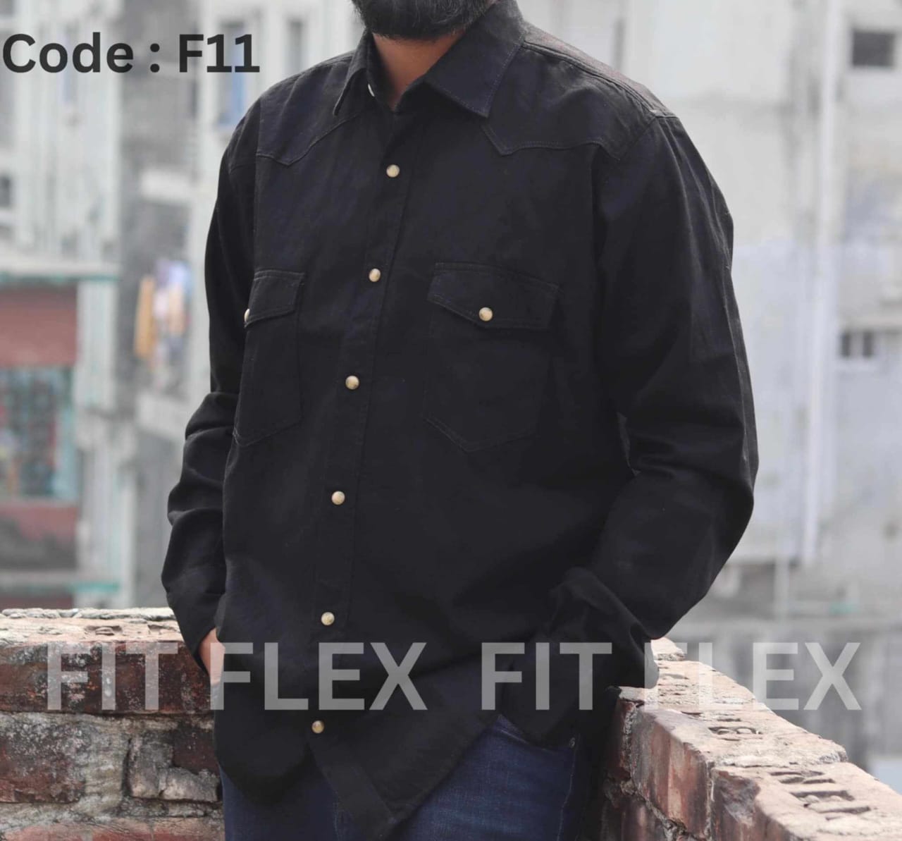 ডেনিম শার্ট-ব্লাক ওয়াশ