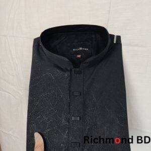 জ্যাকার্ড টেক্সচার্ড পাঞ্জাবি/কালার > Black