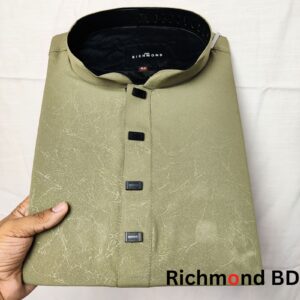 জ্যাকার্ড টেক্সচার্ড পাঞ্জাবি/কালার > Light Olive