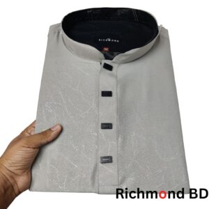 জ্যাকার্ড টেক্সচার্ড পাঞ্জাবি/কালার > Ash