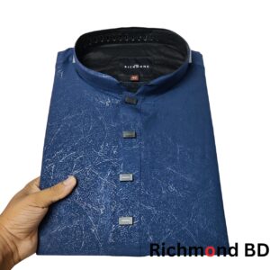 জ্যাকার্ড টেক্সচার্ড পাঞ্জাবি/কালার > Navy Blue