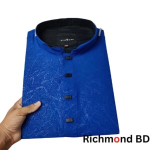 জ্যাকার্ড টেক্সচার্ড পাঞ্জাবি/কালার > Blue