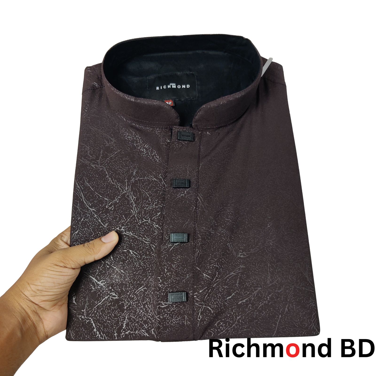 জ্যাকার্ড টেক্সচার্ড পাঞ্জাবি/কালার > Coffie