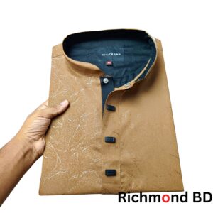 জ্যাকার্ড টেক্সচার্ড পাঞ্জাবি/কালার > Brown