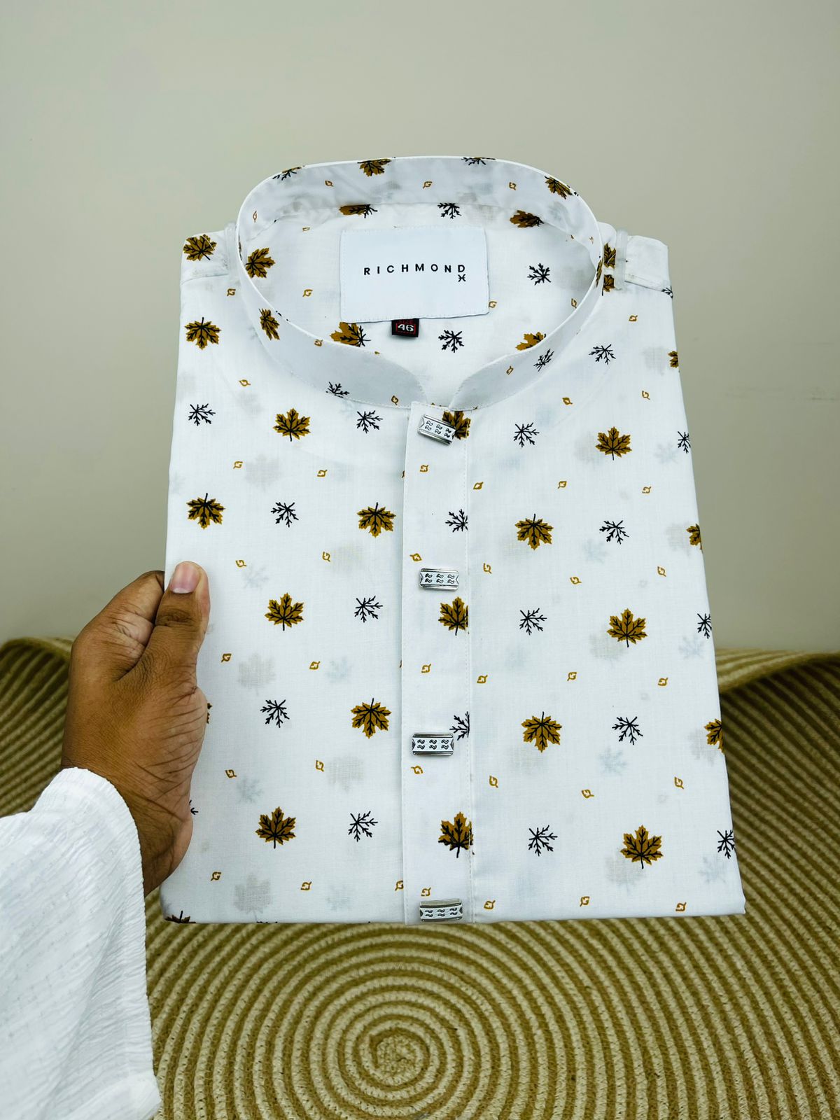 ব্রাউন ঝড়া পাতা প্রিন্ট পাঞ্জাবি